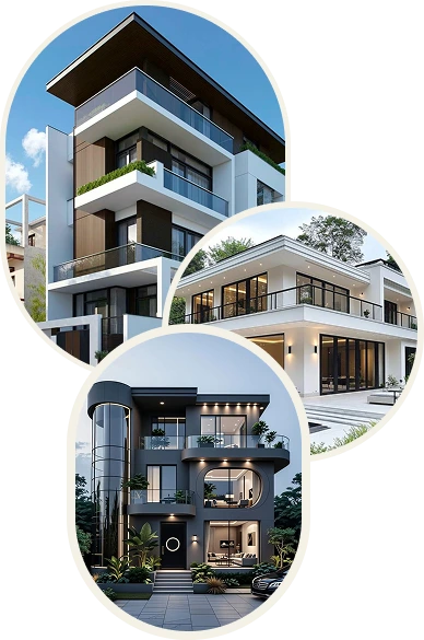 Collage of modern rental properties and happy customers in Cleburne, TX, managed by Legacy Texas Property Management.